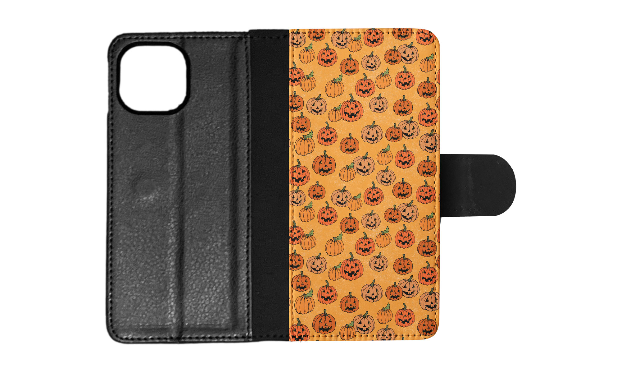 FLIP CASE FOR APPLE IPHONE|HALLOWEEN PUMPKIN FACES PATTERN - Picture 64 of 193
