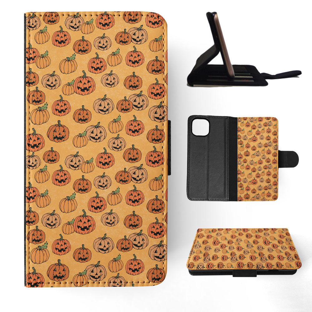FLIP CASE FOR APPLE IPHONE|HALLOWEEN PUMPKIN FACES PATTERN - Picture 56 of 193