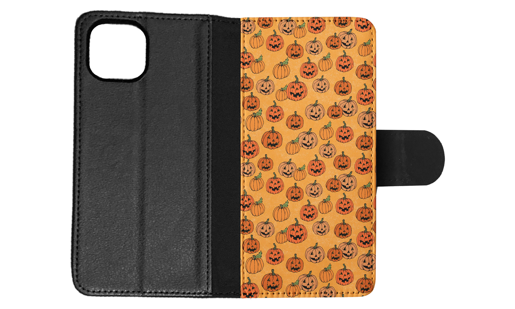 FLIP CASE FOR APPLE IPHONE|HALLOWEEN PUMPKIN FACES PATTERN - Picture 59 of 193