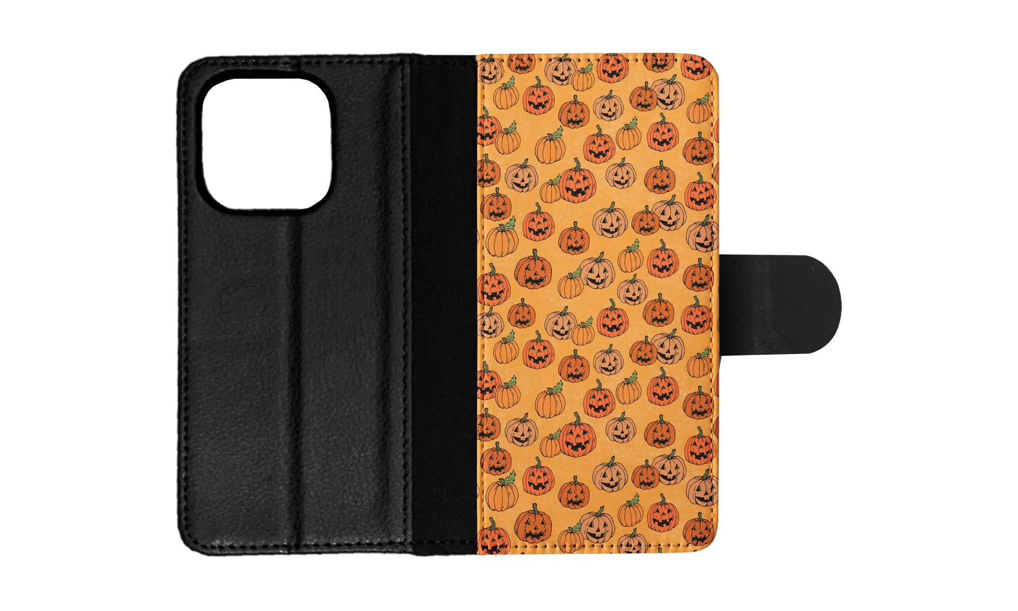 FLIP CASE FOR APPLE IPHONE|HALLOWEEN PUMPKIN FACES PATTERN - Picture 54 of 193