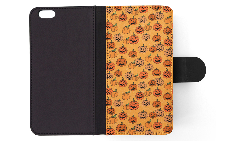 FLIP CASE FOR APPLE IPHONE|HALLOWEEN PUMPKIN FACES PATTERN - Picture 152 of 193