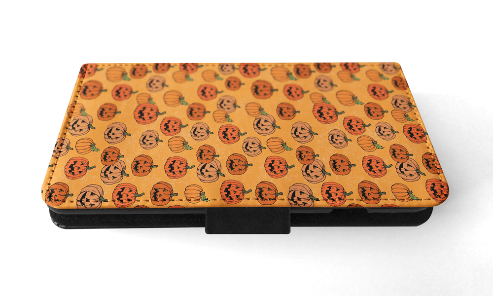 FLIP CASE FOR APPLE IPHONE|HALLOWEEN PUMPKIN FACES PATTERN - Picture 136 of 193