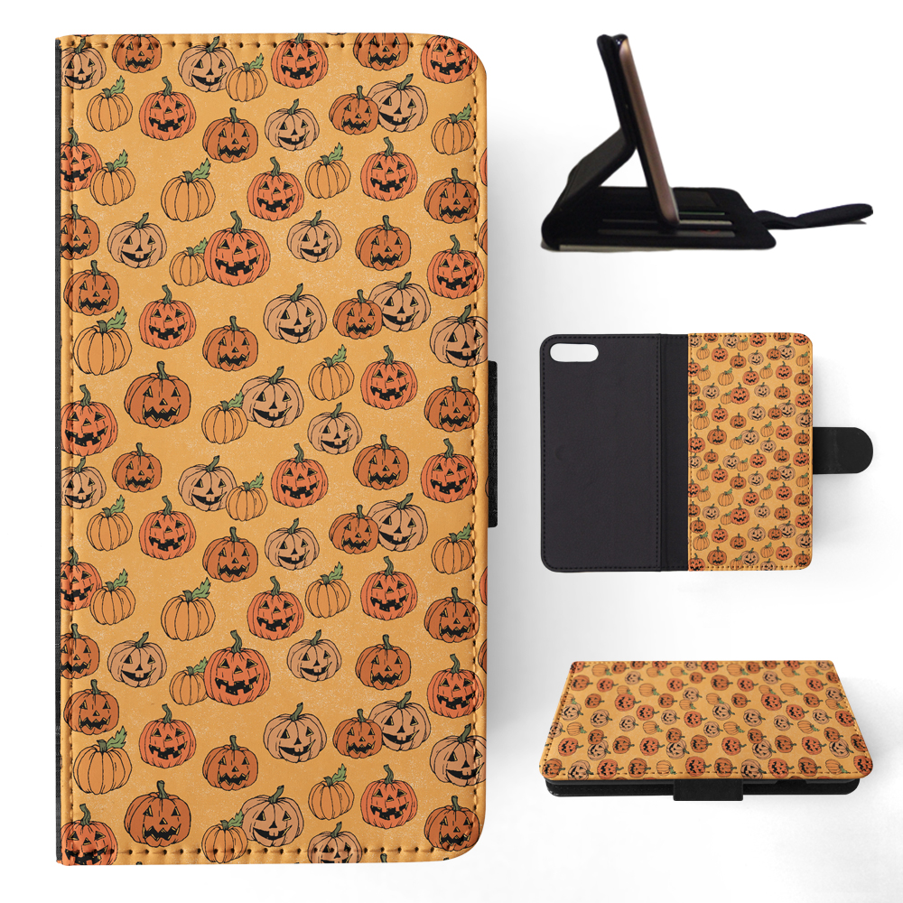 FLIP CASE FOR APPLE IPHONE|HALLOWEEN PUMPKIN FACES PATTERN - Picture 129 of 193