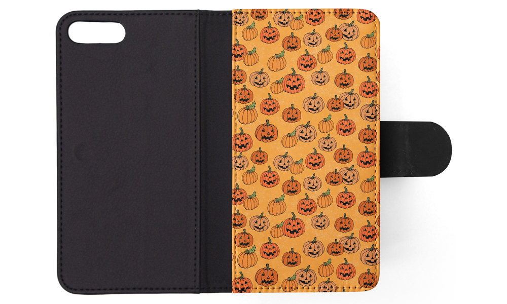 FLIP CASE FOR APPLE IPHONE|HALLOWEEN PUMPKIN FACES PATTERN - Picture 132 of 193