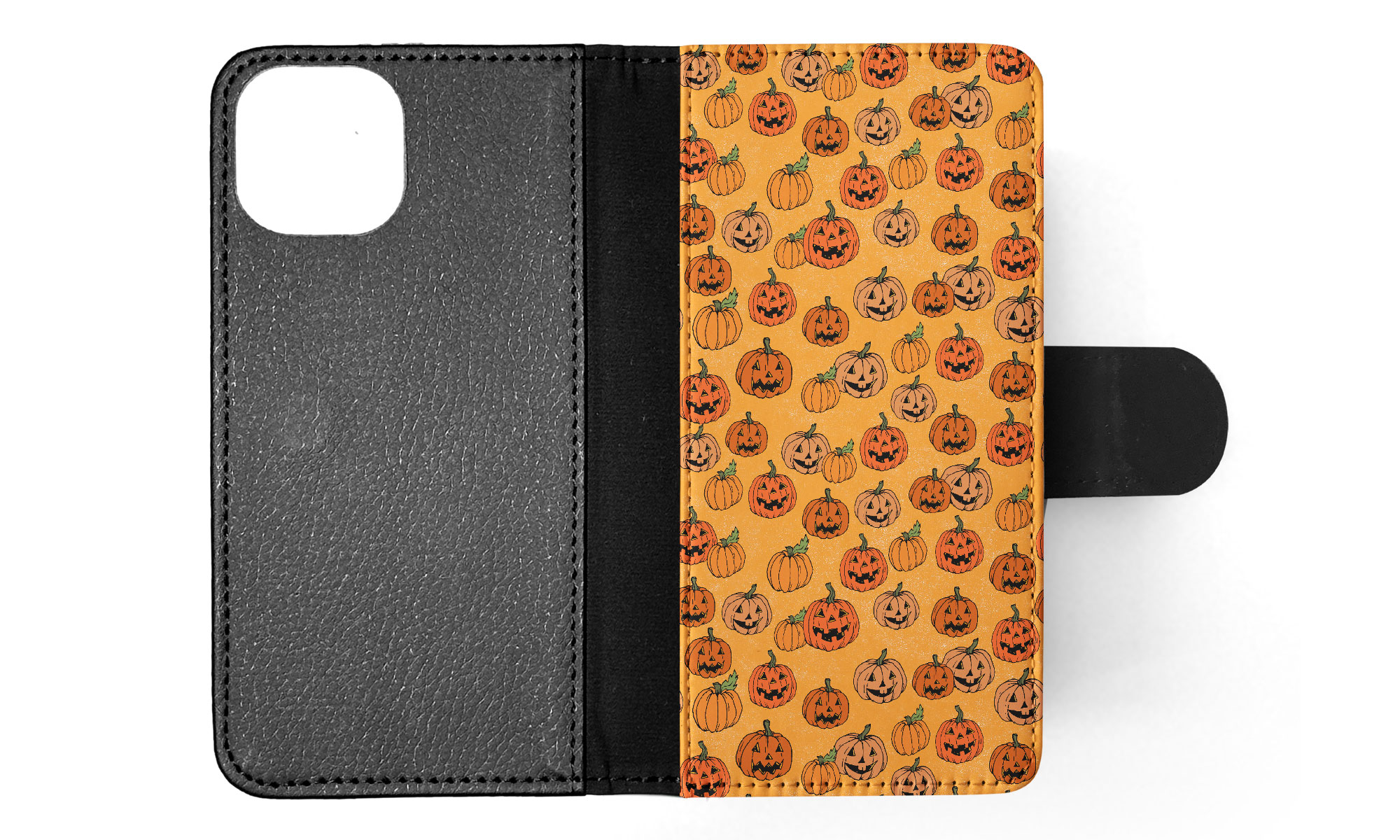 FLIP CASE FOR APPLE IPHONE|HALLOWEEN PUMPKIN FACES PATTERN - Picture 44 of 193