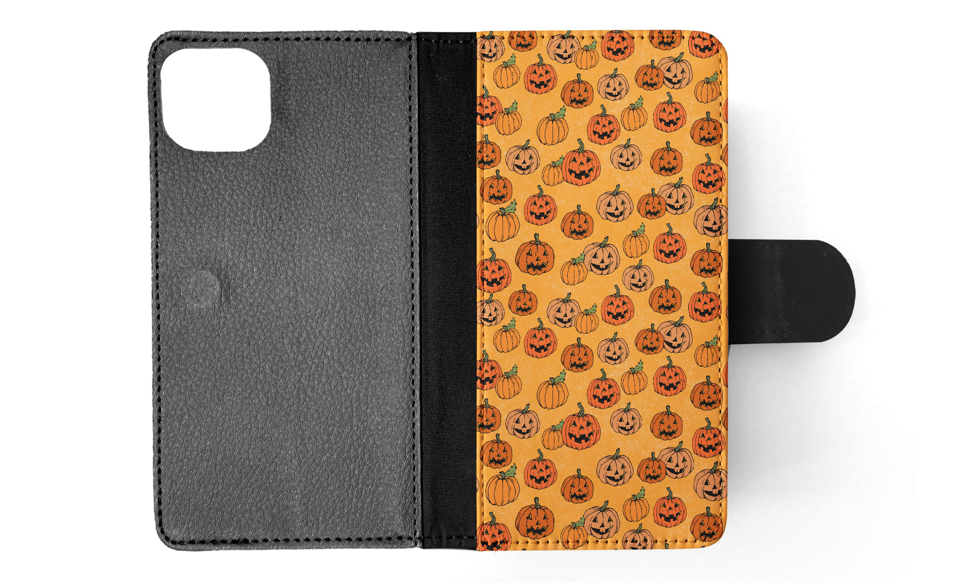 FLIP CASE FOR APPLE IPHONE|HALLOWEEN PUMPKIN FACES PATTERN - Picture 39 of 193