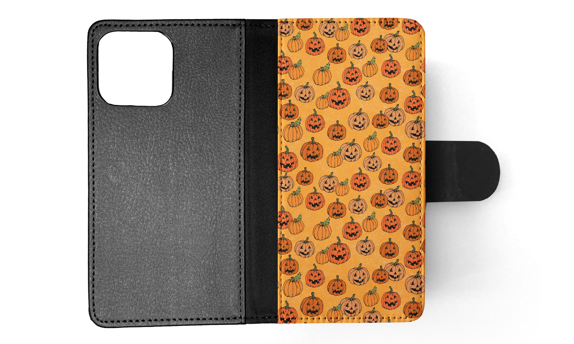 FLIP CASE FOR APPLE IPHONE|HALLOWEEN PUMPKIN FACES PATTERN - Picture 29 of 193