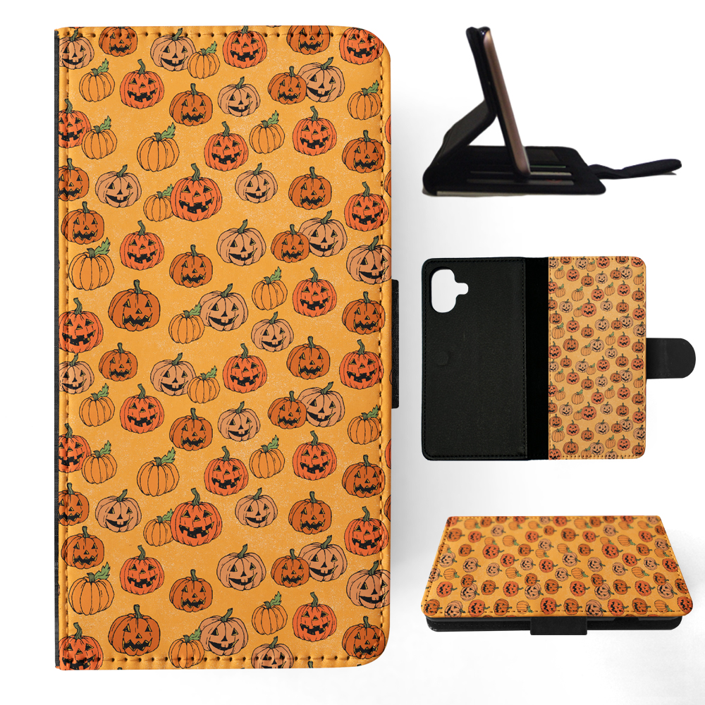 FLIP CASE FOR APPLE IPHONE|HALLOWEEN PUMPKIN FACES PATTERN - Picture 16 of 193