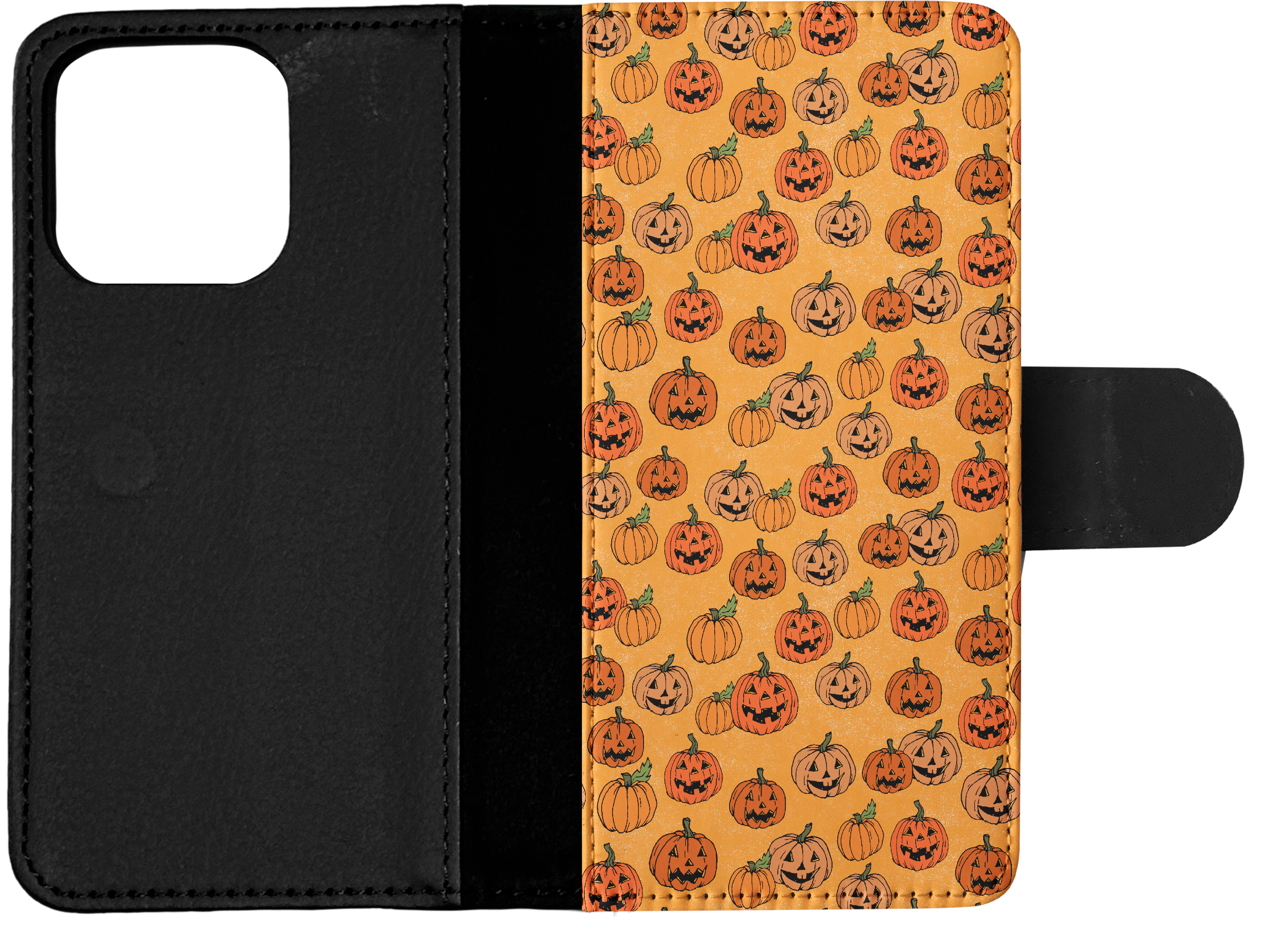 FLIP CASE FOR APPLE IPHONE|HALLOWEEN PUMPKIN FACES PATTERN - Picture 14 of 193