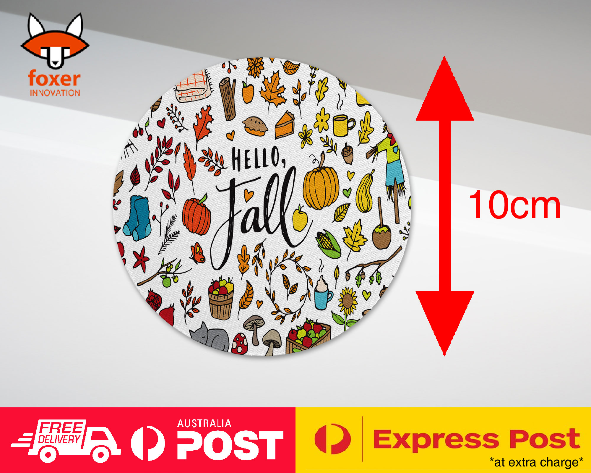 COASTER COFFEE DRINKING MAT|HELLO FALL AUTUMN LEAF COLLAGE