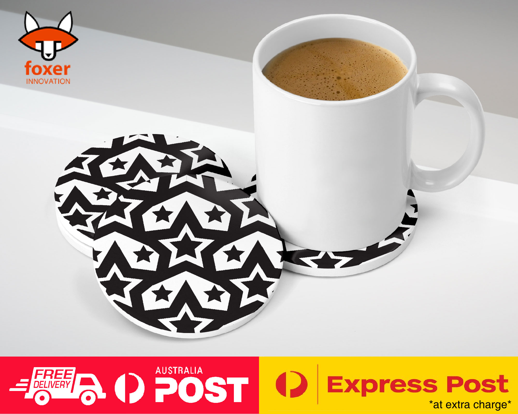 COASTER COFFEE DRINKING MAT|GEOMETRY STAR SEAMLESS PATTERN