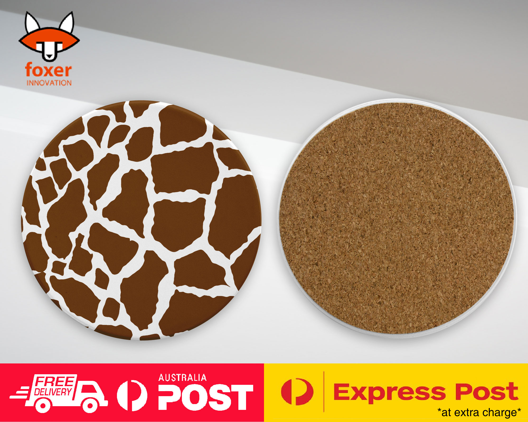 COASTER COFFEE DRINKING MAT|SEAMLESS COW SKIN PATTERN