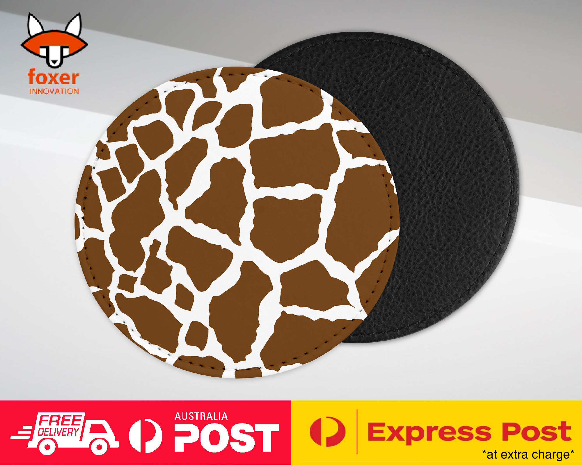 COASTER COFFEE DRINKING MAT|SEAMLESS COW SKIN PATTERN