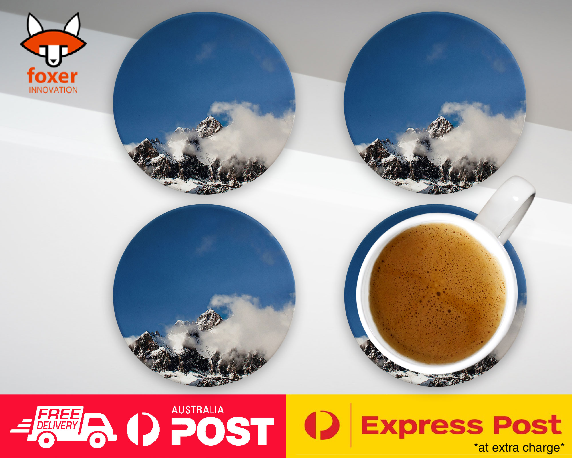 COASTER COFFEE DRINKING MAT|SNOWY MOUNTAIN - Imagen 9 de 21