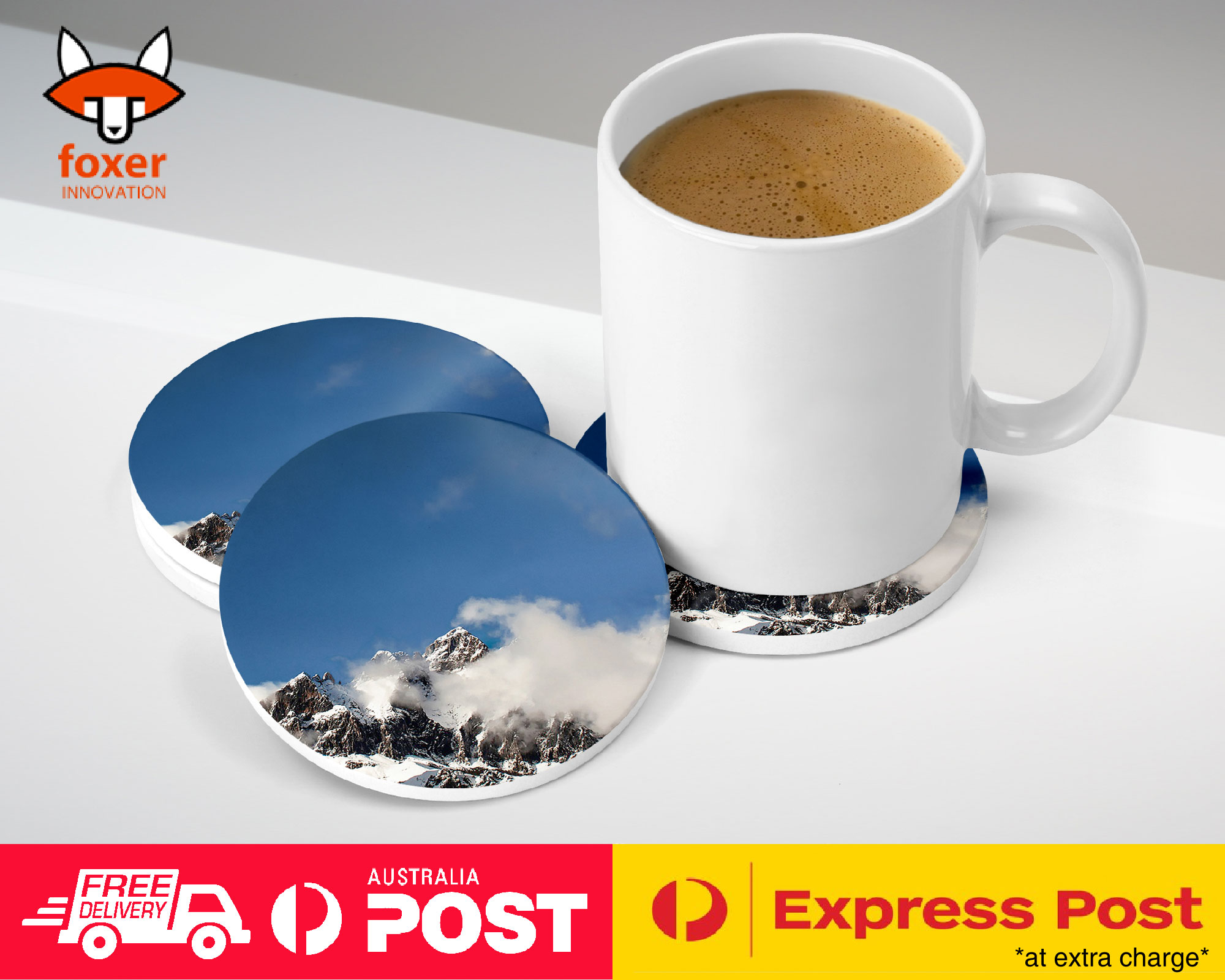 COASTER COFFEE DRINKING MAT|SNOWY MOUNTAIN - Imagen 10 de 21
