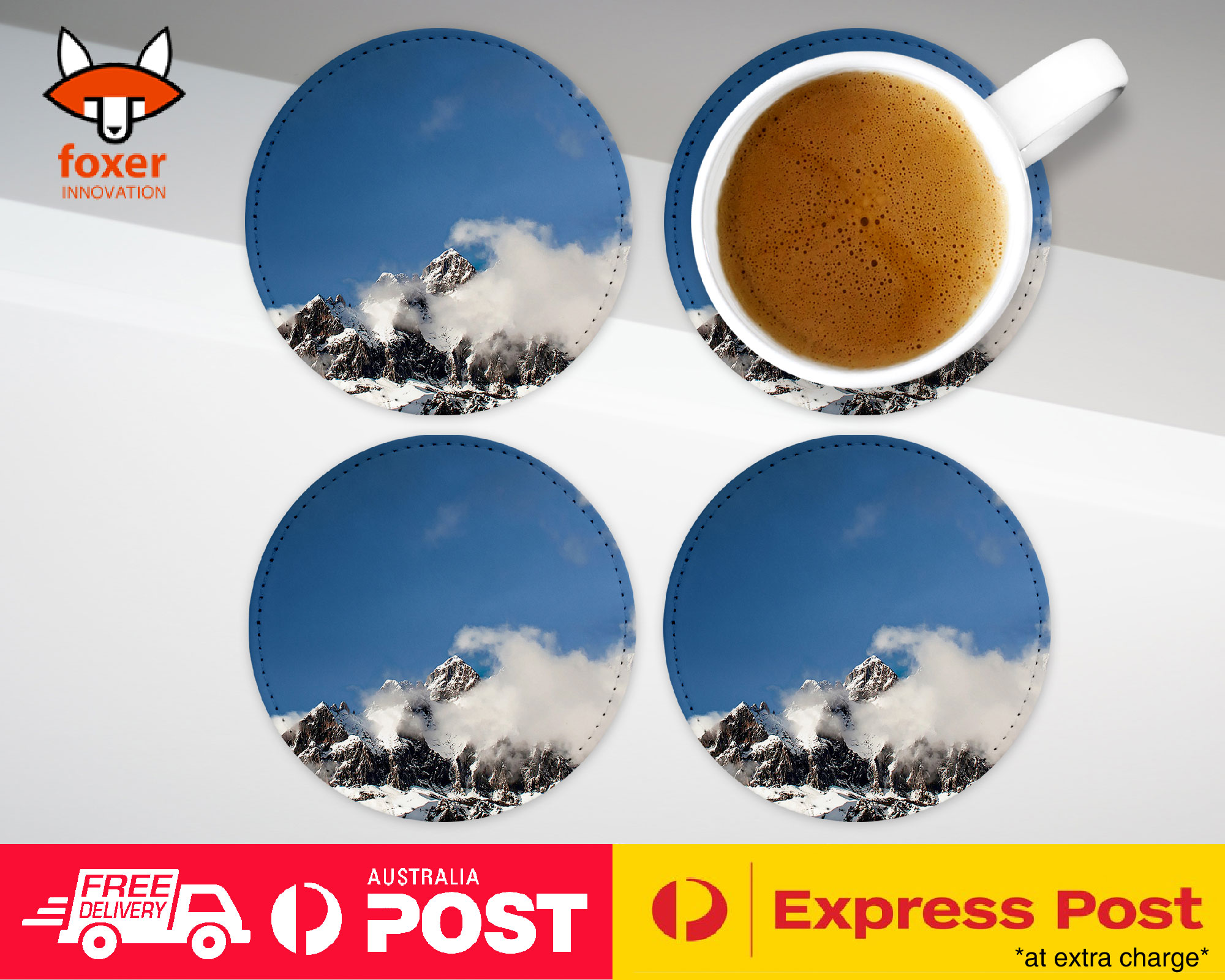 COASTER COFFEE DRINKING MAT|SNOWY MOUNTAIN - Imagen 6 de 21