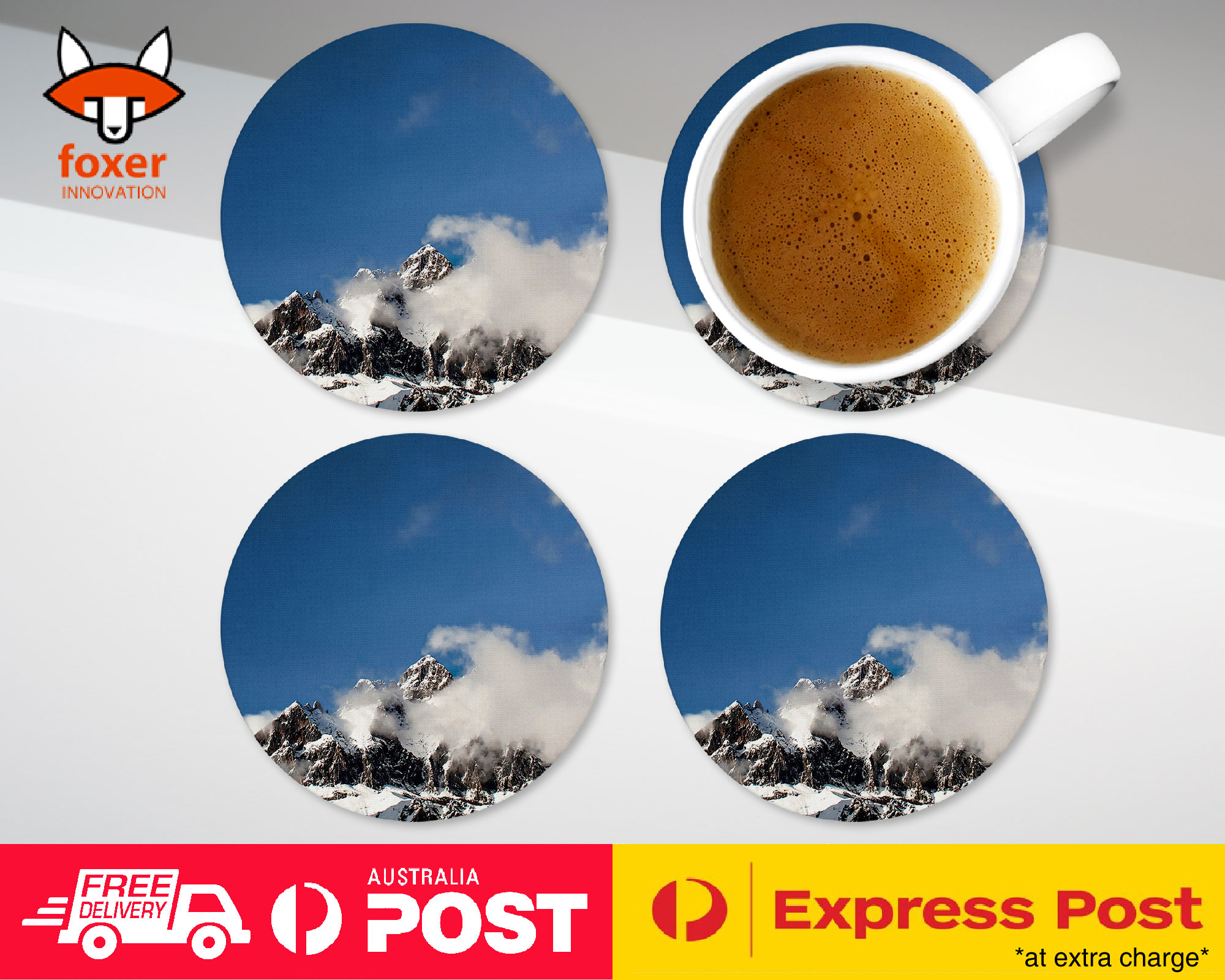 COASTER COFFEE DRINKING MAT|SNOWY MOUNTAIN - Imagen 3 de 21