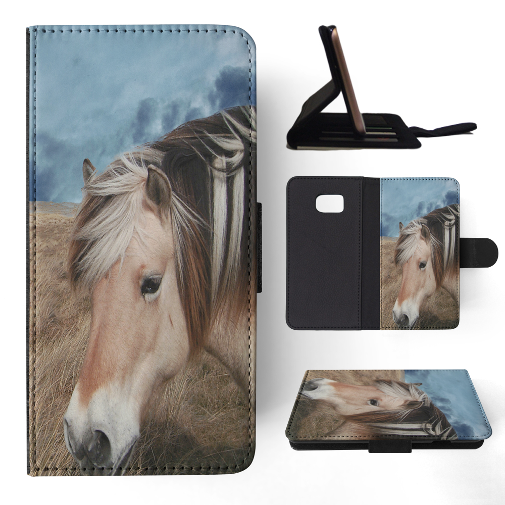 FLIP CASE FOR SAMSUNG GALAXY|HORSE ON FIELDS CLOUDY DAY - Picture 111 of 120