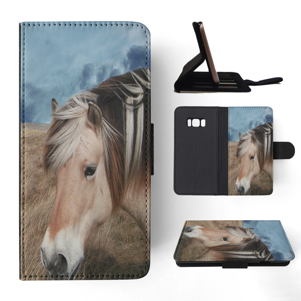 FLIP CASE FOR SAMSUNG GALAXY|HORSE ON FIELDS CLOUDY DAY - Picture 106 of 120
