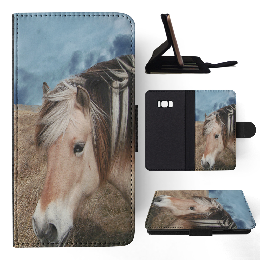 FLIP CASE FOR SAMSUNG GALAXY|HORSE ON FIELDS CLOUDY DAY - Picture 101 of 120