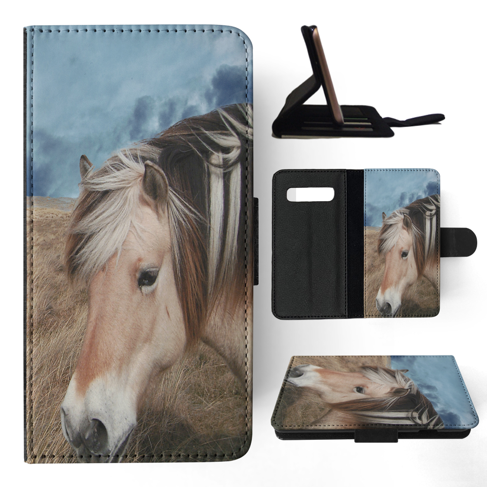 FLIP CASE FOR SAMSUNG GALAXY|HORSE ON FIELDS CLOUDY DAY - Picture 86 of 120