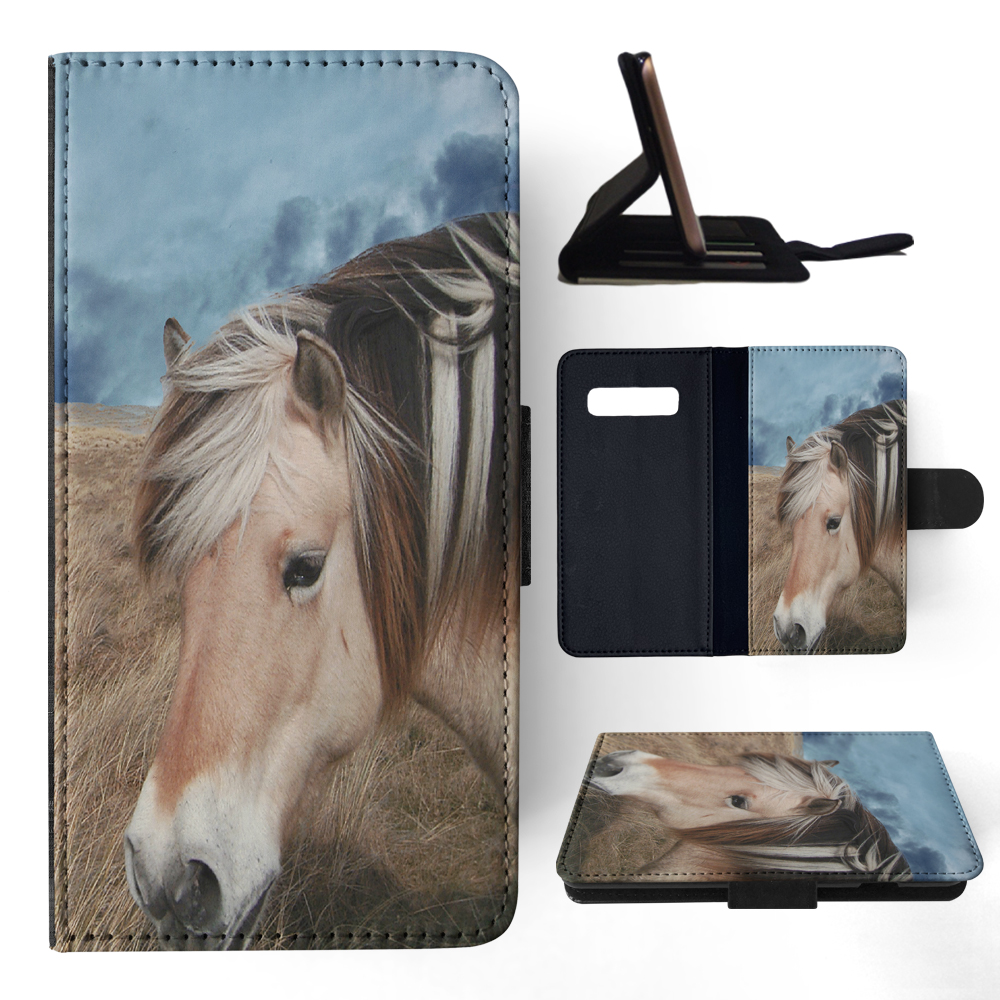FLIP CASE FOR SAMSUNG GALAXY|HORSE ON FIELDS CLOUDY DAY - Picture 81 of 120