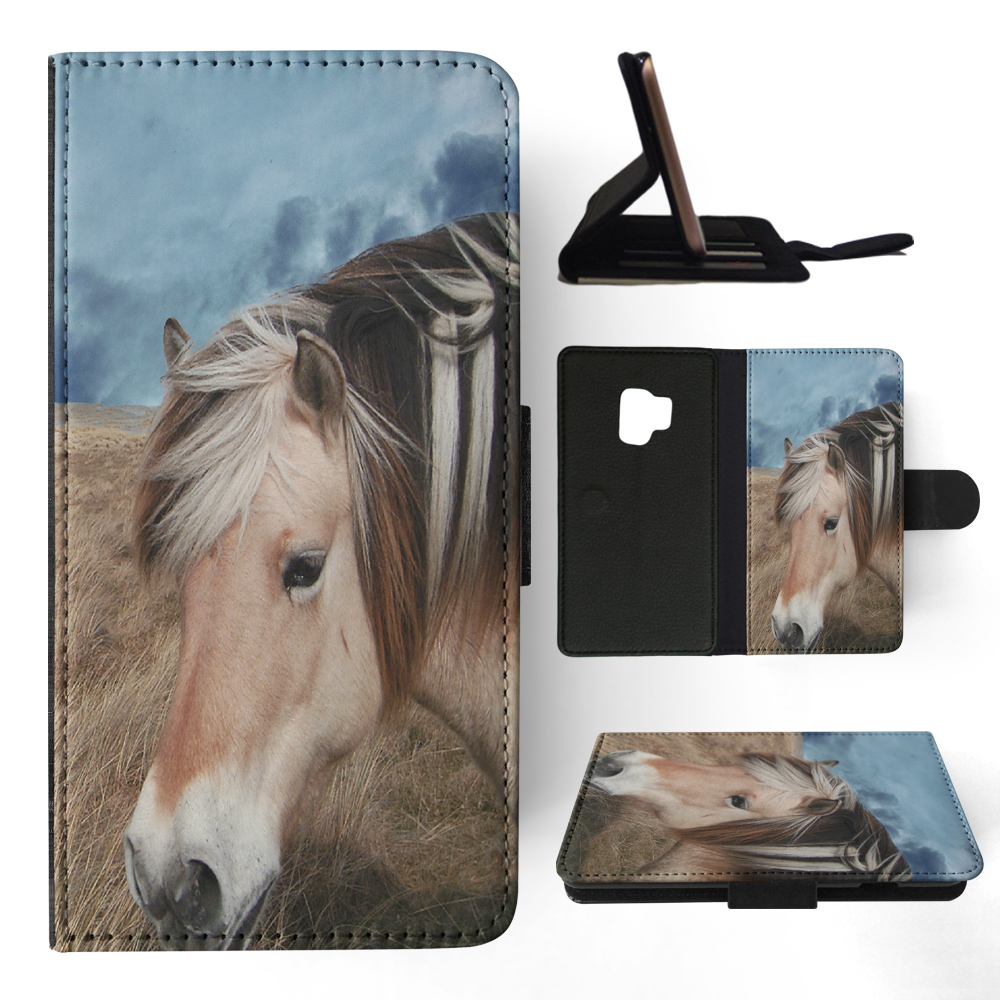 FLIP CASE FOR SAMSUNG GALAXY|HORSE ON FIELDS CLOUDY DAY - Picture 91 of 120