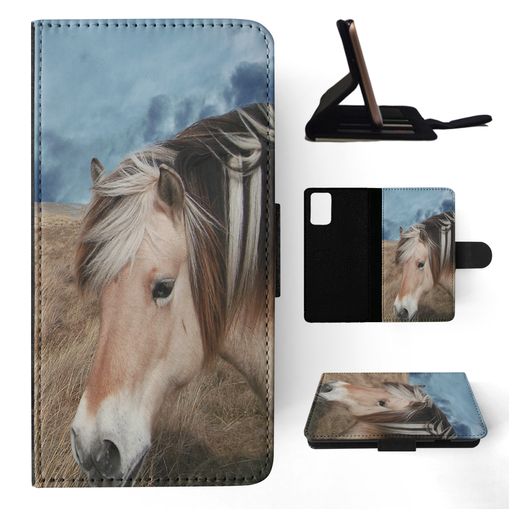 FLIP CASE FOR SAMSUNG GALAXY|HORSE ON FIELDS CLOUDY DAY - Picture 71 of 120