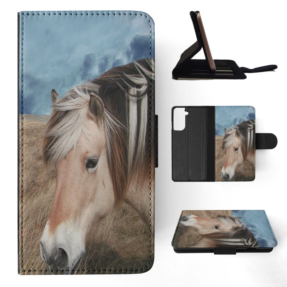 FLIP CASE FOR SAMSUNG GALAXY|HORSE ON FIELDS CLOUDY DAY - Picture 56 of 120