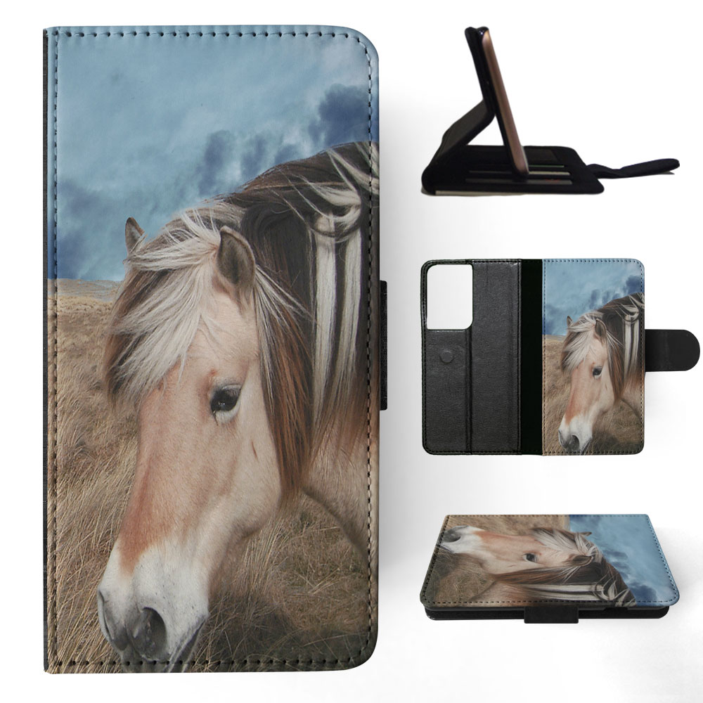 FLIP CASE FOR SAMSUNG GALAXY|HORSE ON FIELDS CLOUDY DAY - Picture 51 of 120