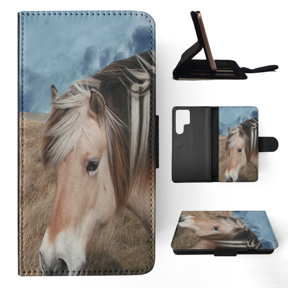 FLIP CASE FOR SAMSUNG GALAXY|HORSE ON FIELDS CLOUDY DAY - Picture 6 of 120