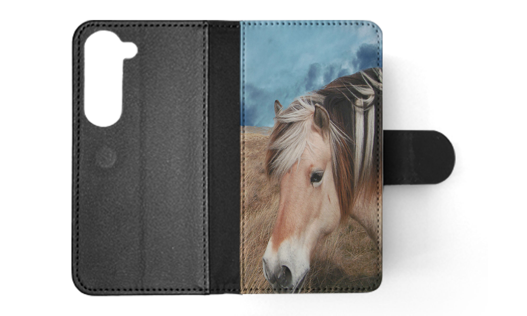 FLIP CASE FOR SAMSUNG GALAXY|HORSE ON FIELDS CLOUDY DAY - Picture 34 of 120