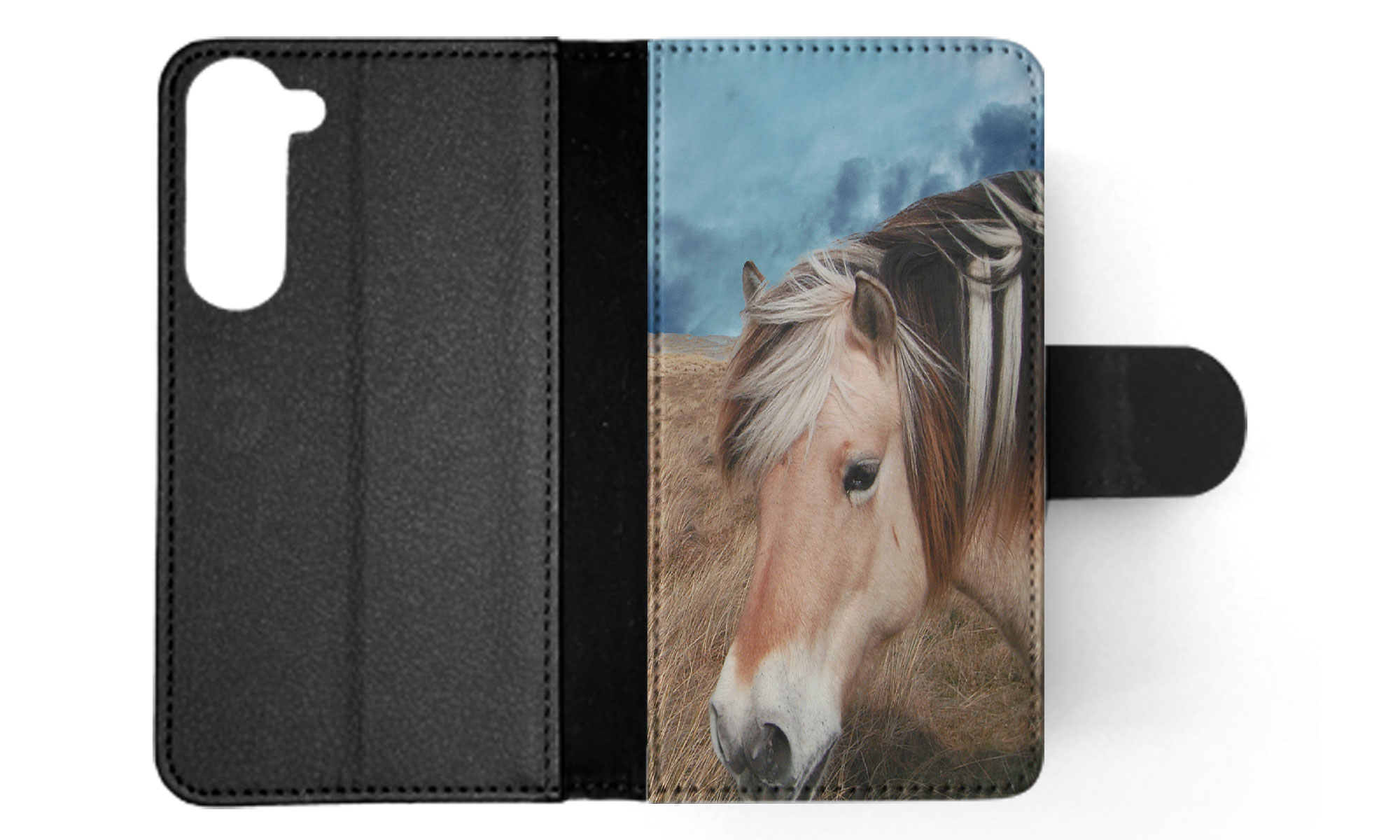 FLIP CASE FOR SAMSUNG GALAXY|HORSE ON FIELDS CLOUDY DAY - Picture 29 of 120