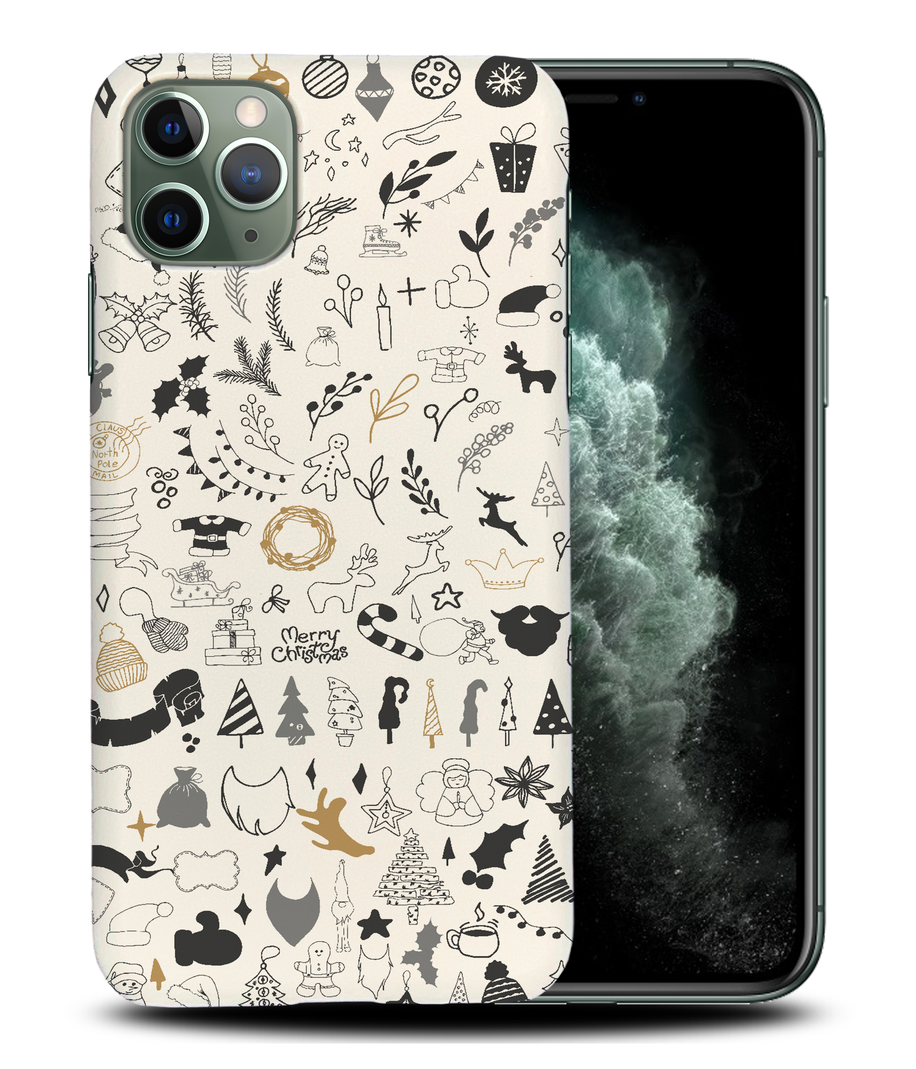 CASE COVER FOR APPLE IPHONE|CUTE CHRISTMAS COLLAGE DOODLE - Picture 23 of 44