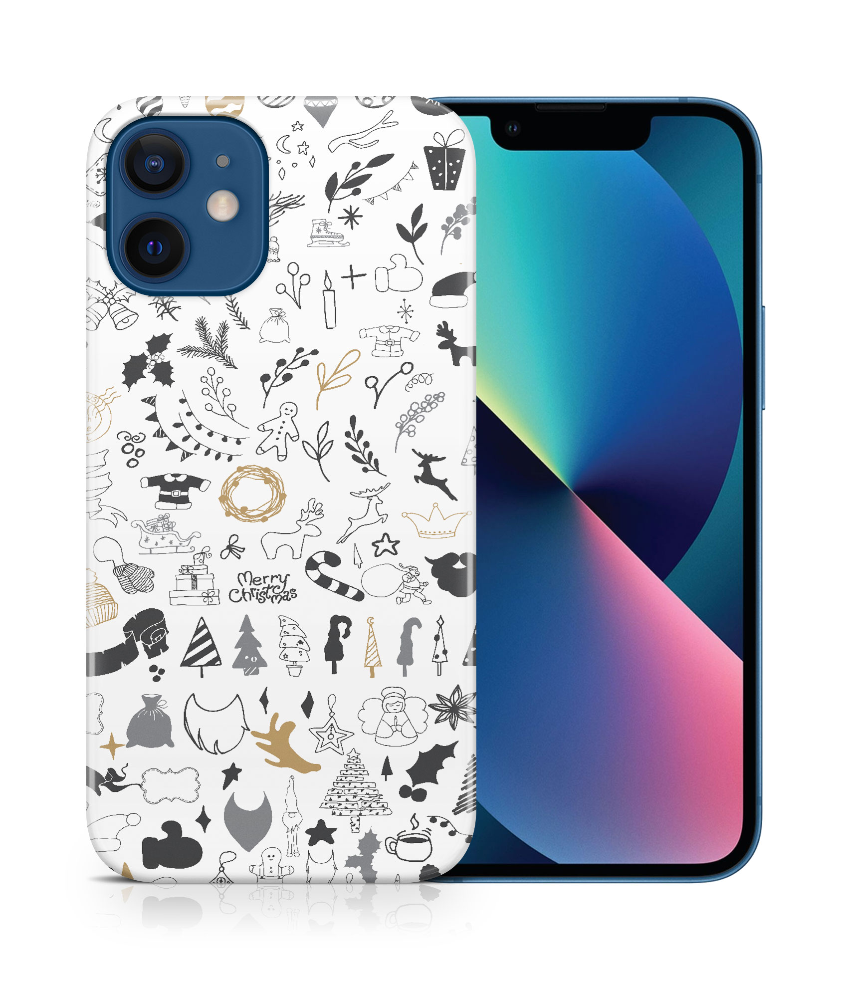 CASE COVER FOR APPLE IPHONE|CUTE CHRISTMAS COLLAGE DOODLE - Picture 17 of 44