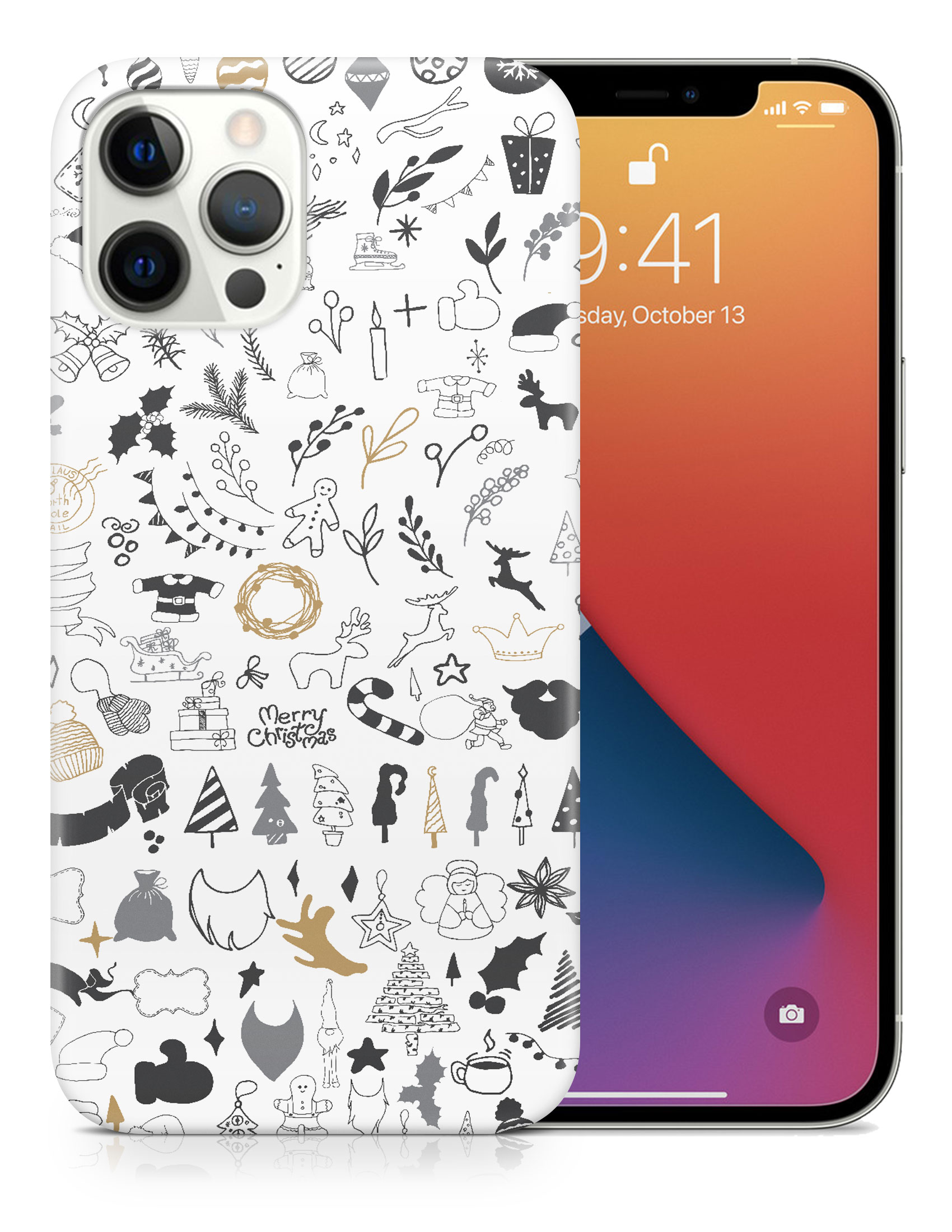 CASE COVER FOR APPLE IPHONE|CUTE CHRISTMAS COLLAGE DOODLE - Picture 18 of 44