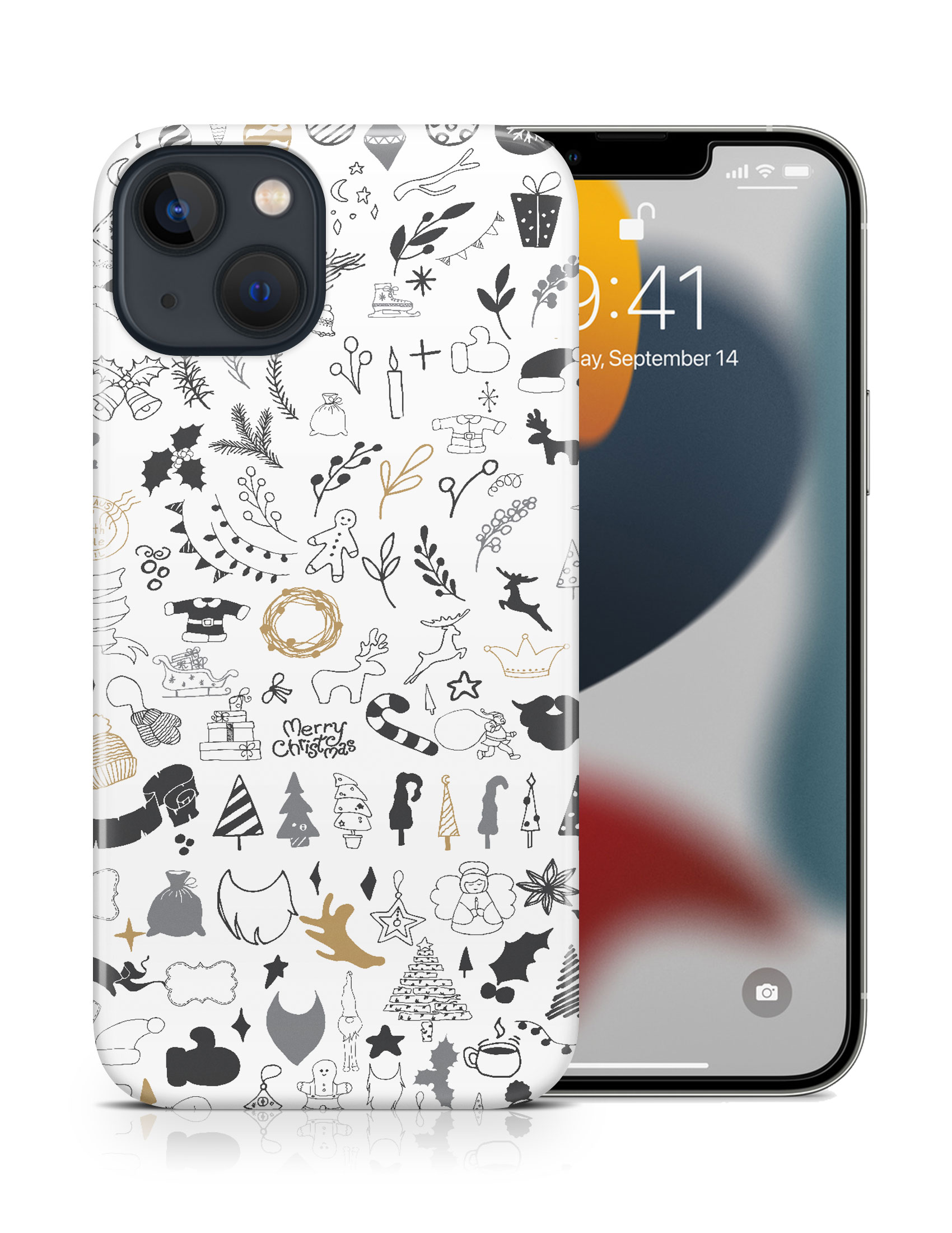 CASE COVER FOR APPLE IPHONE|CUTE CHRISTMAS COLLAGE DOODLE - Picture 16 of 44