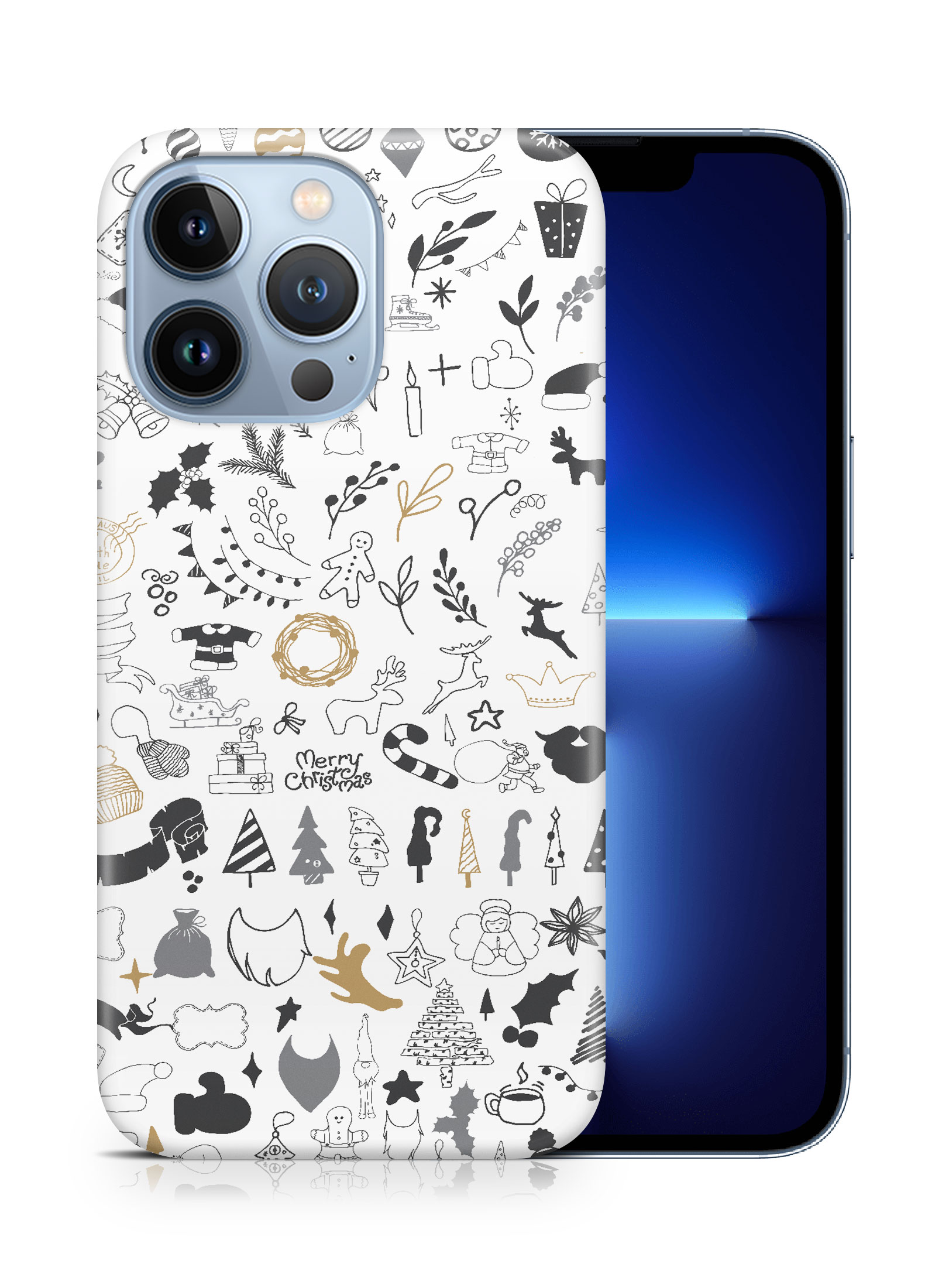 CASE COVER FOR APPLE IPHONE|CUTE CHRISTMAS COLLAGE DOODLE - Picture 15 of 44