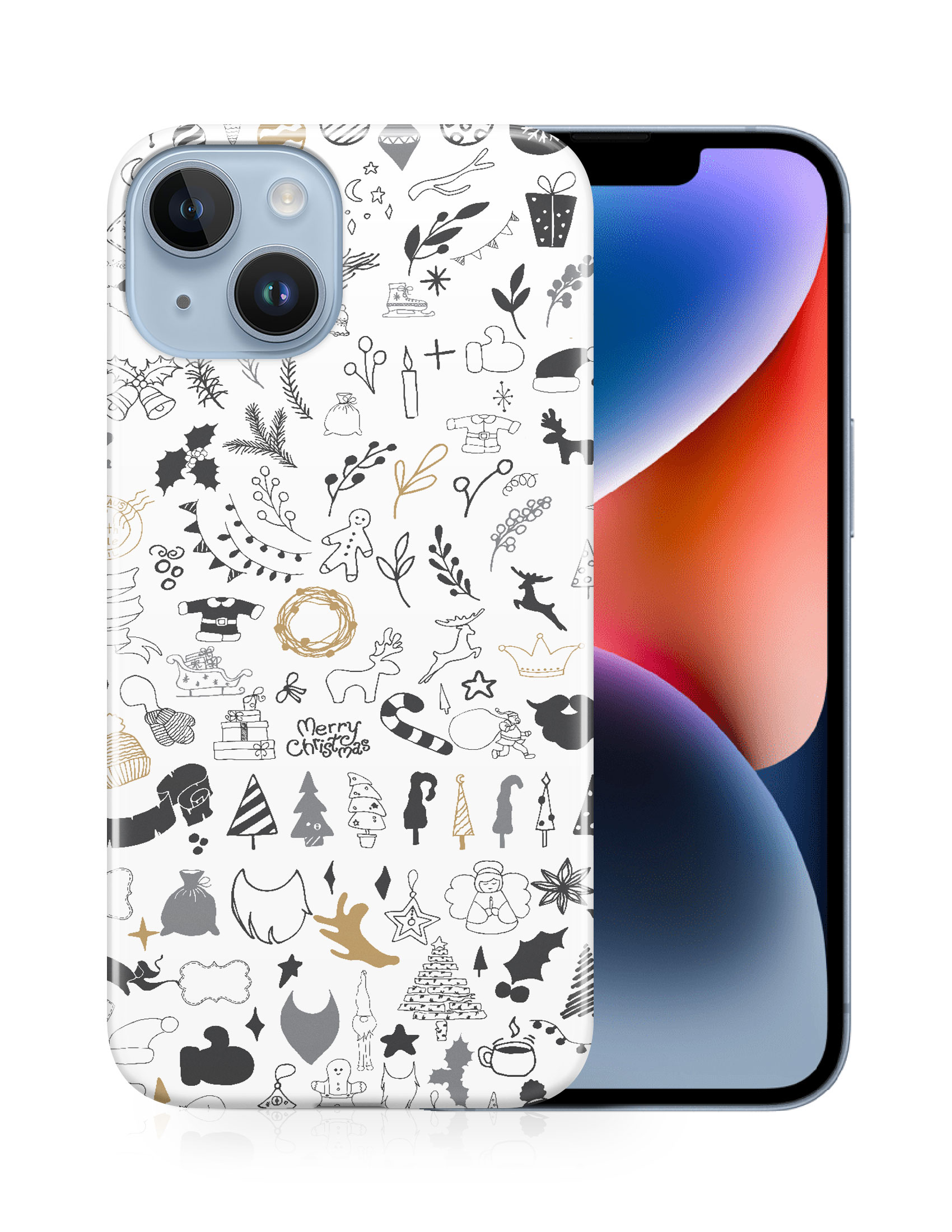 CASE COVER FOR APPLE IPHONE|CUTE CHRISTMAS COLLAGE DOODLE - Picture 13 of 44