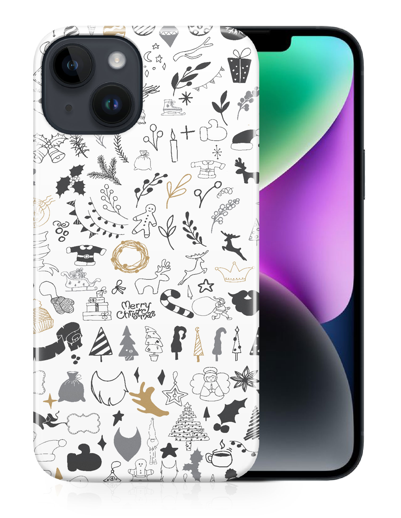 CASE COVER FOR APPLE IPHONE|CUTE CHRISTMAS COLLAGE DOODLE - Picture 12 of 44