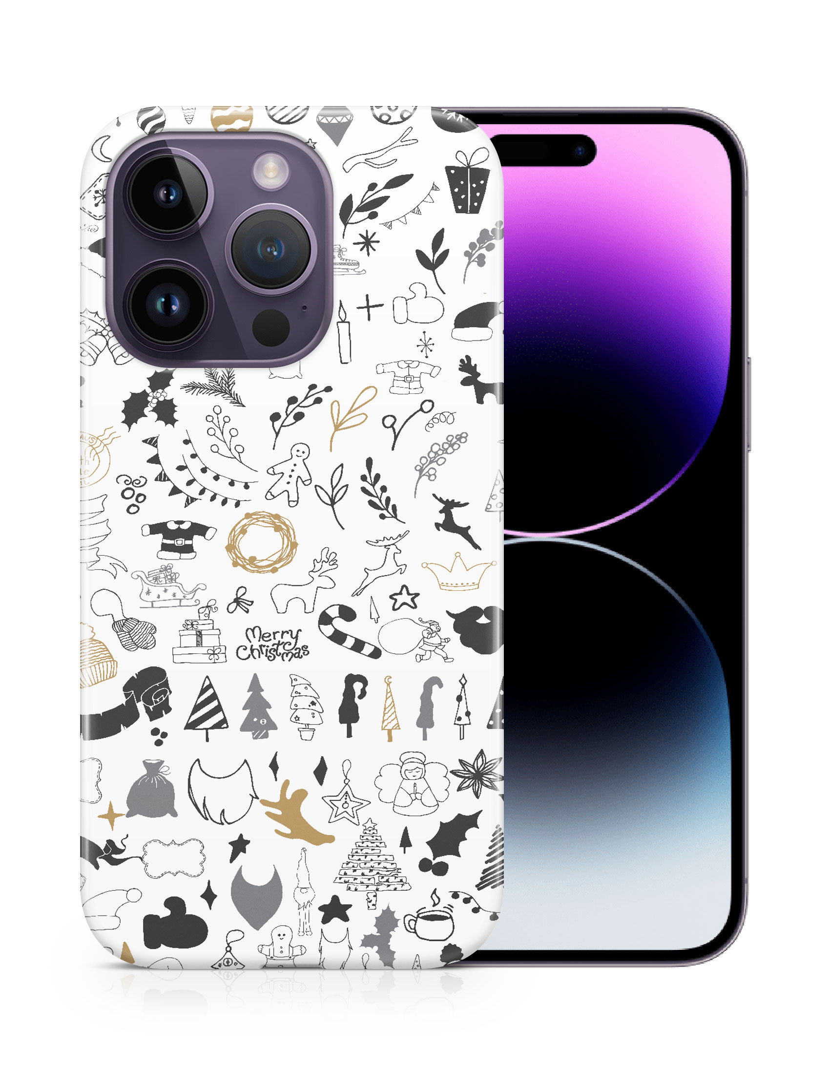 CASE COVER FOR APPLE IPHONE|CUTE CHRISTMAS COLLAGE DOODLE - Picture 11 of 44
