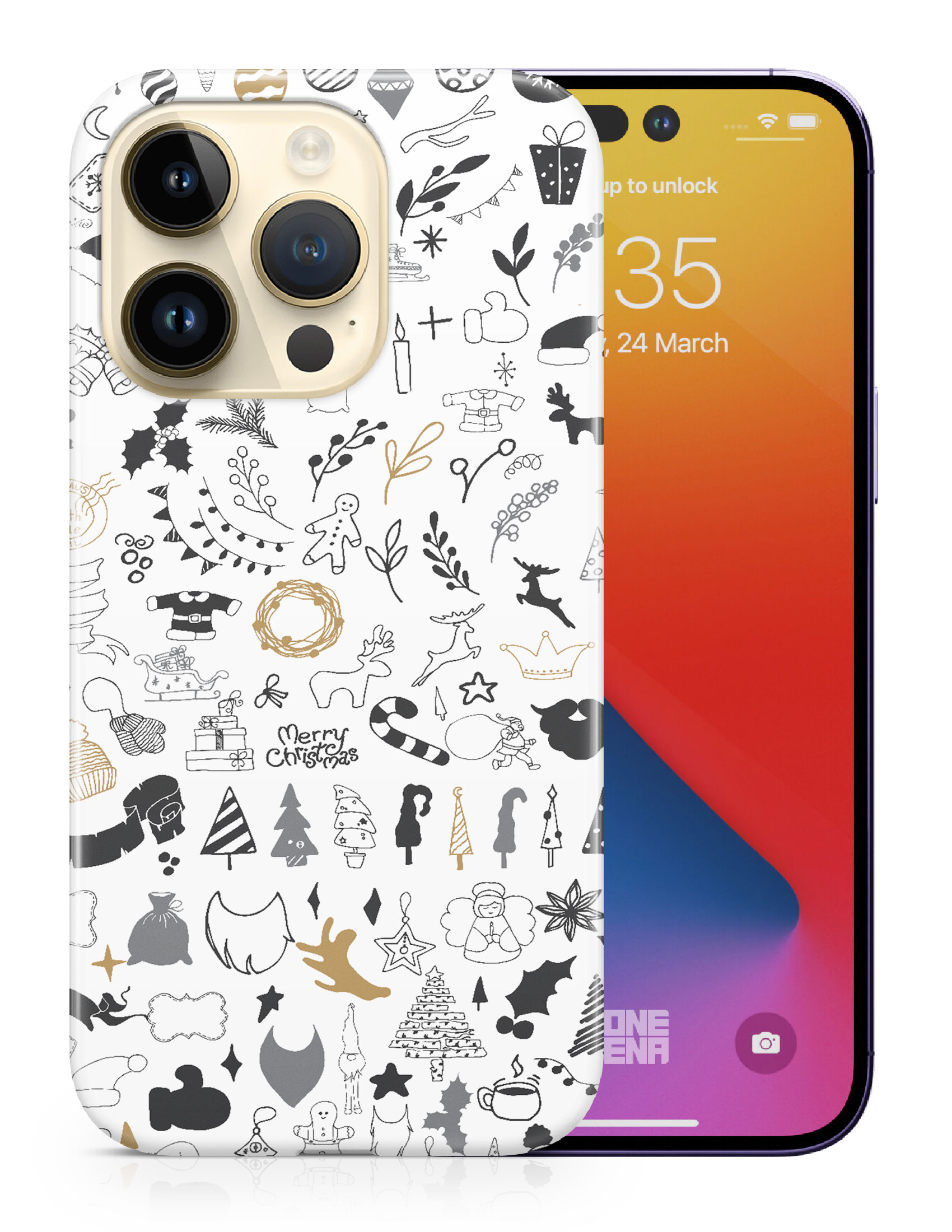 CASE COVER FOR APPLE IPHONE|CUTE CHRISTMAS COLLAGE DOODLE - Picture 10 of 44