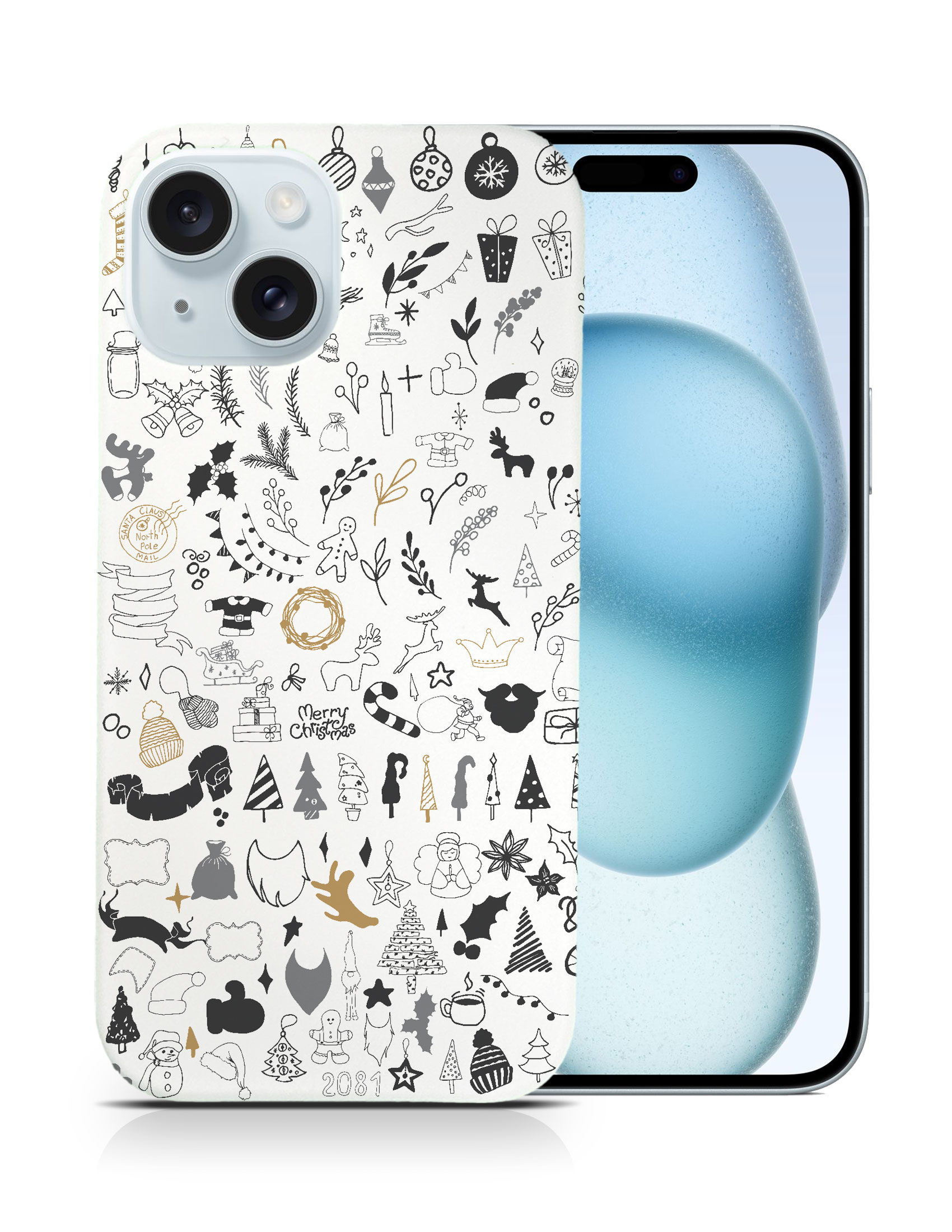 CASE COVER FOR APPLE IPHONE|CUTE CHRISTMAS COLLAGE DOODLE - Picture 9 of 44