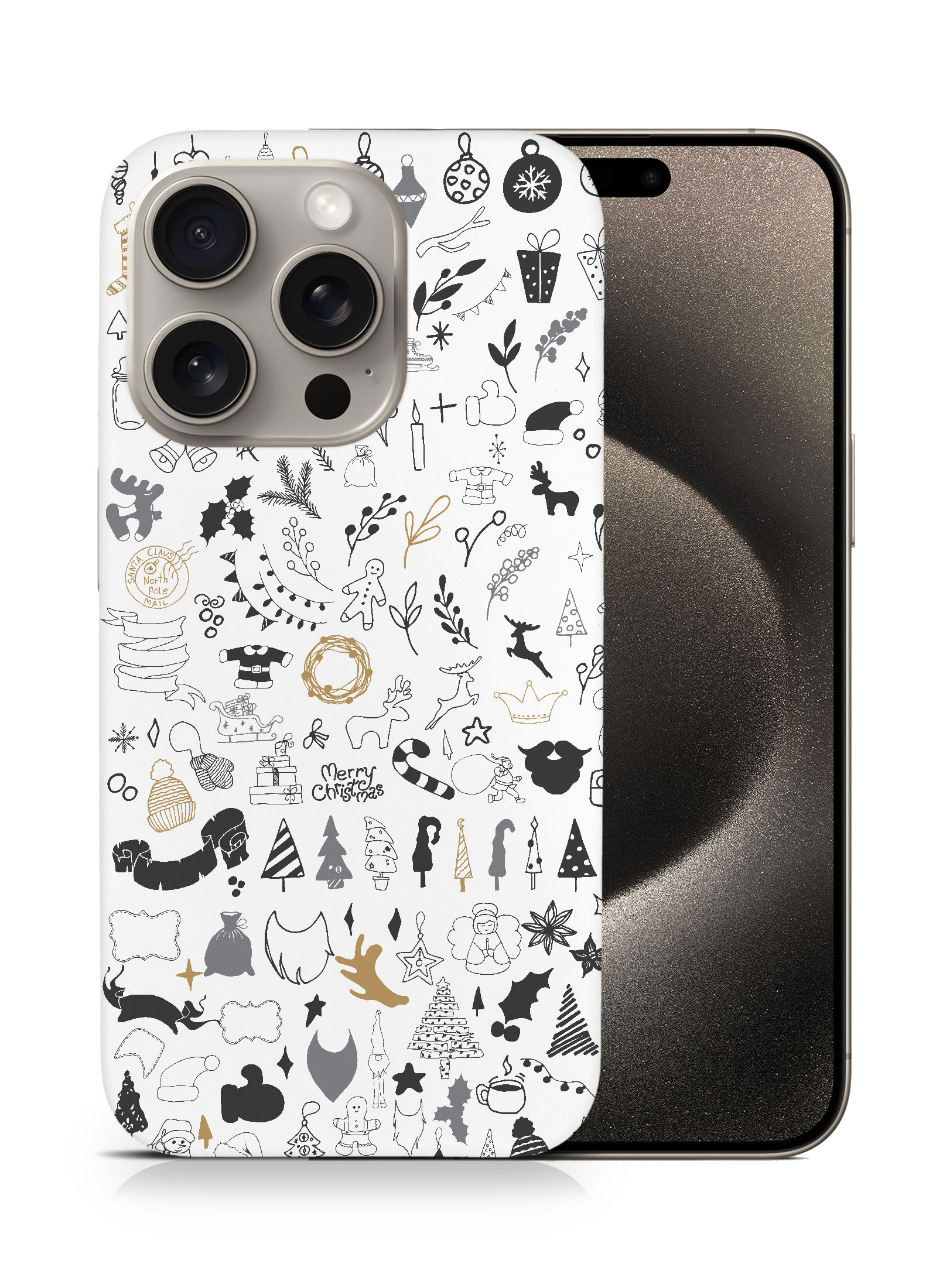 CASE COVER FOR APPLE IPHONE|CUTE CHRISTMAS COLLAGE DOODLE - Picture 7 of 44