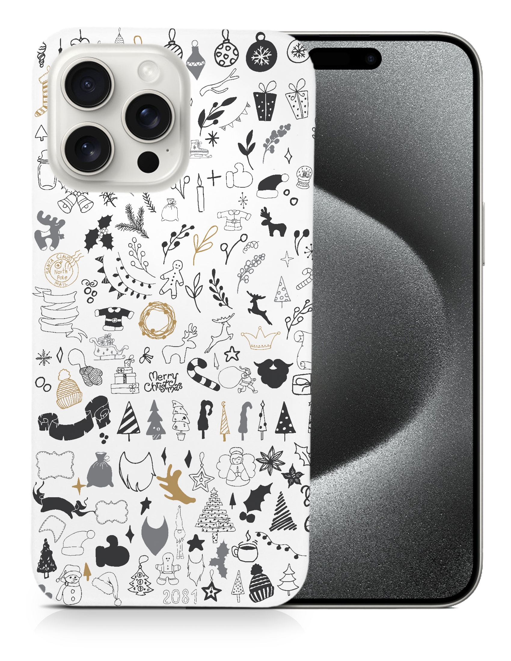 CASE COVER FOR APPLE IPHONE|CUTE CHRISTMAS COLLAGE DOODLE - Picture 6 of 44