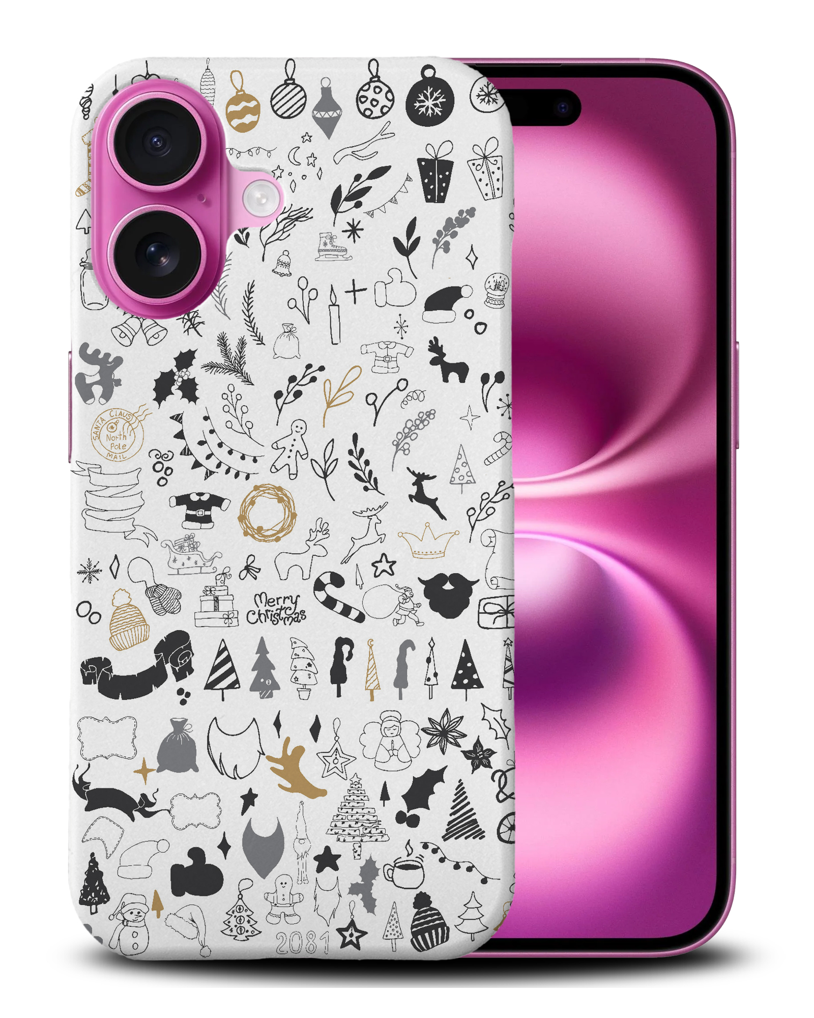 CASE COVER FOR APPLE IPHONE|CUTE CHRISTMAS COLLAGE DOODLE - Picture 5 of 44