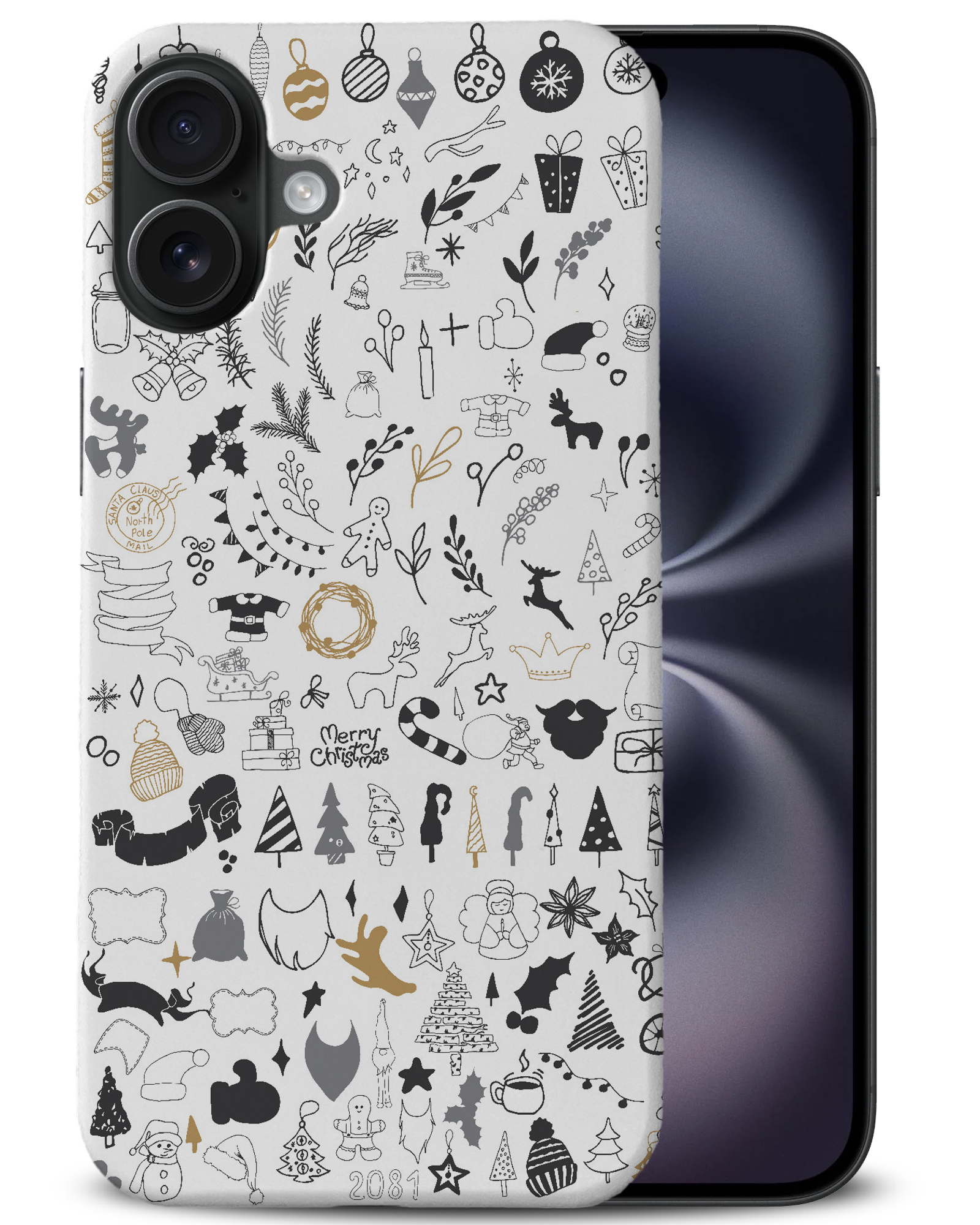 CASE COVER FOR APPLE IPHONE|CUTE CHRISTMAS COLLAGE DOODLE - Picture 4 of 44