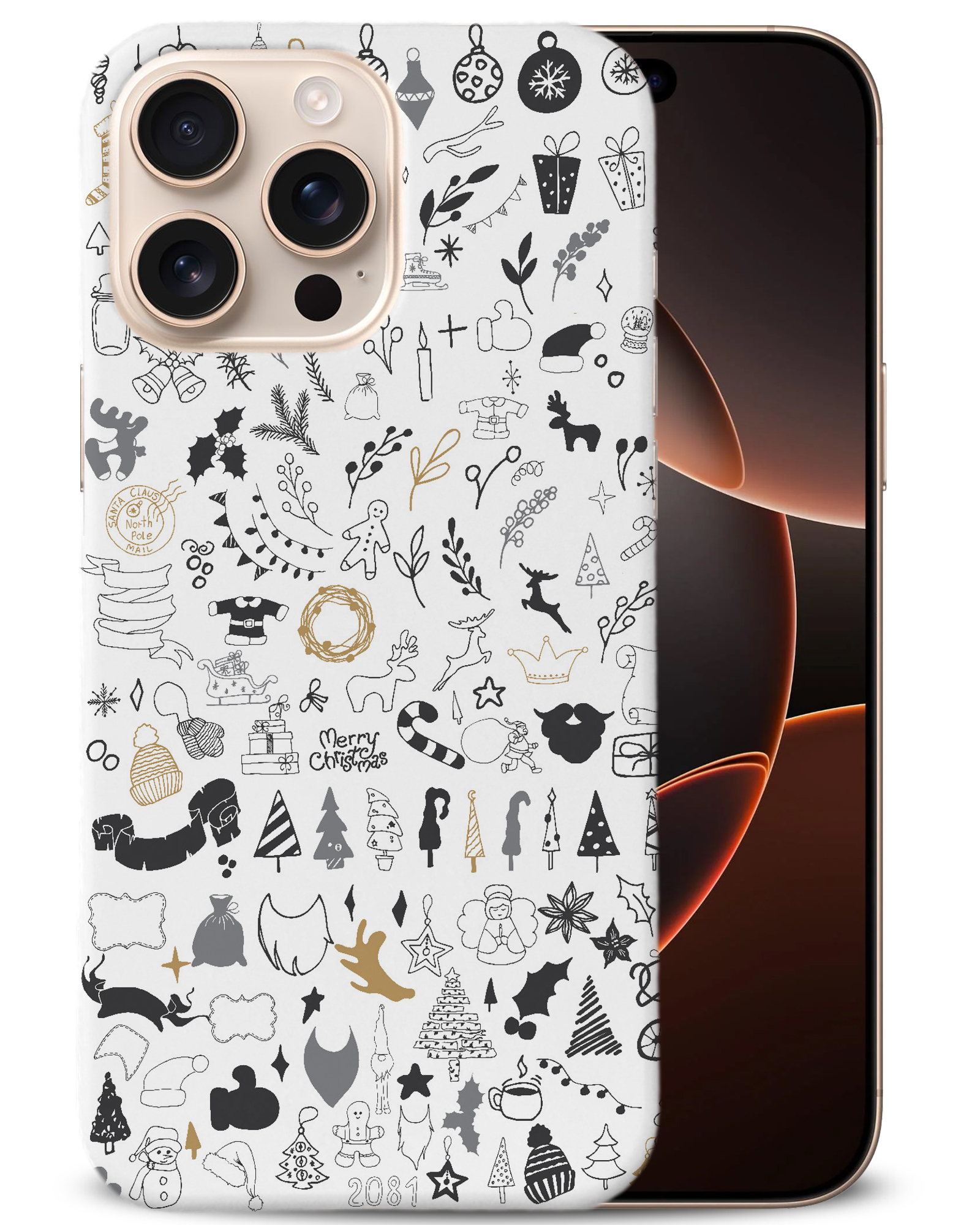 CASE COVER FOR APPLE IPHONE|CUTE CHRISTMAS COLLAGE DOODLE - Picture 2 of 44