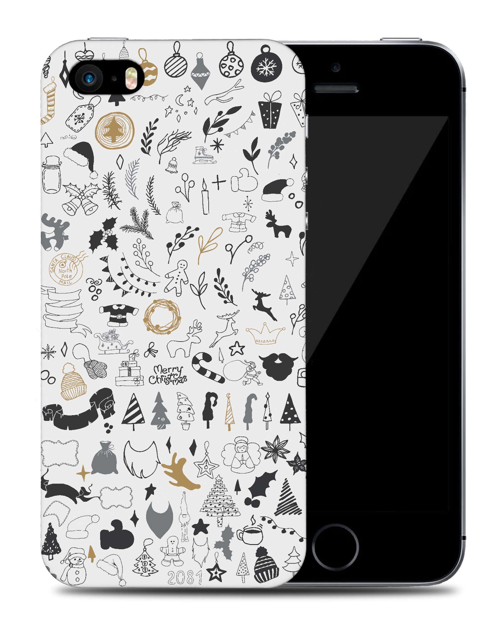CASE COVER FOR APPLE IPHONE|CUTE CHRISTMAS COLLAGE DOODLE - Picture 38 of 44