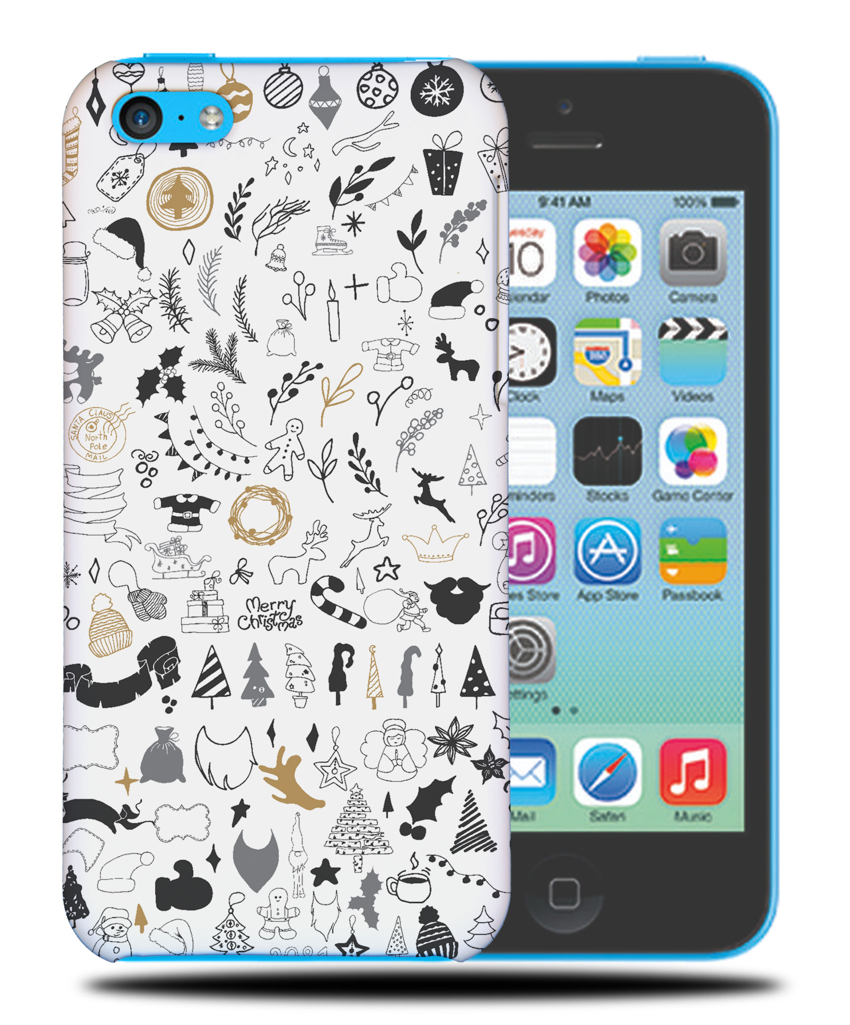 CASE COVER FOR APPLE IPHONE|CUTE CHRISTMAS COLLAGE DOODLE - Picture 37 of 44